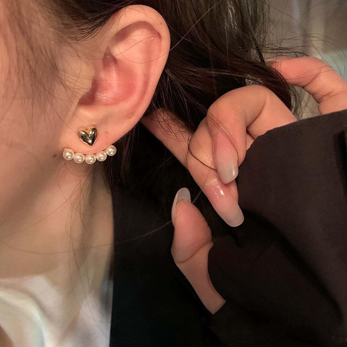 Bohemian Pearl Jacket Earrings
